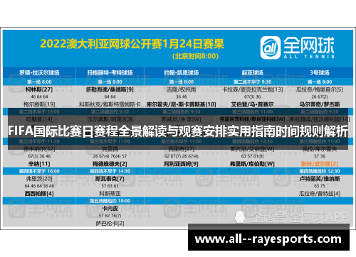 FIFA国际比赛日赛程全景解读与观赛安排实用指南时间规则解析